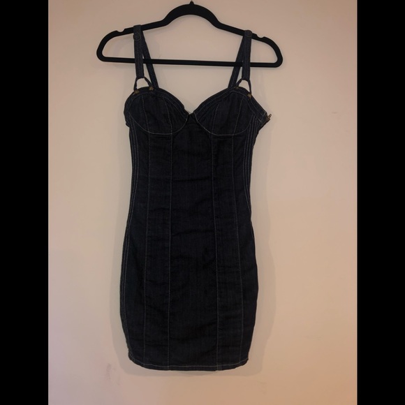 Guess - Denim Corset Bustier Dress, Size XS - Picture 3 of 7